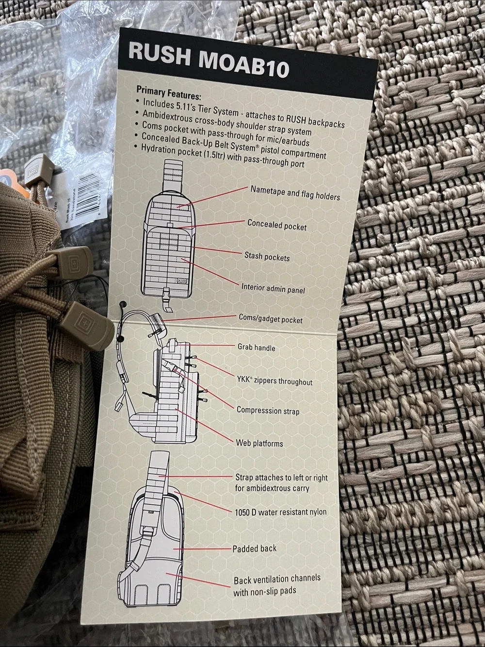 5.11 Tactical Olive Green RUSH Moab 10 Tactical Backpack